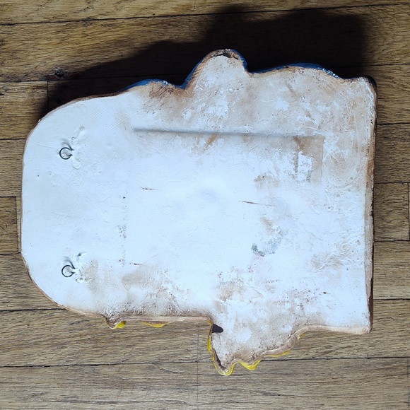 1970s Cookie Monster Big Bird Sesame Street I Wash My Face Chalkware Mirror - Picture 2 of 6